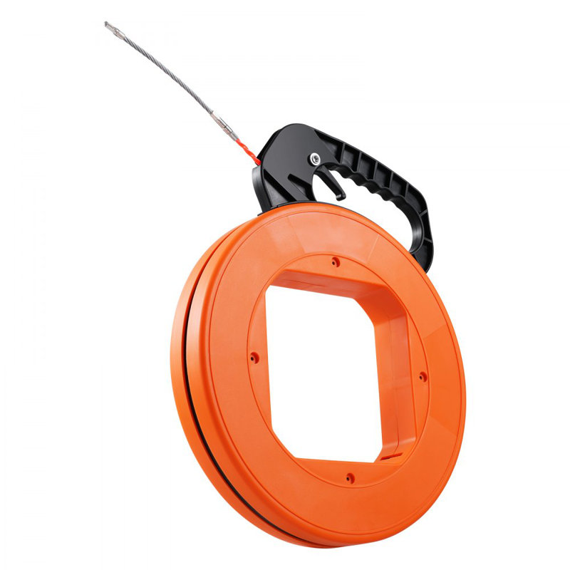 Fish Tape Wire Cable Line Puller 100 ft 1/4 in PET with High Plastic Case