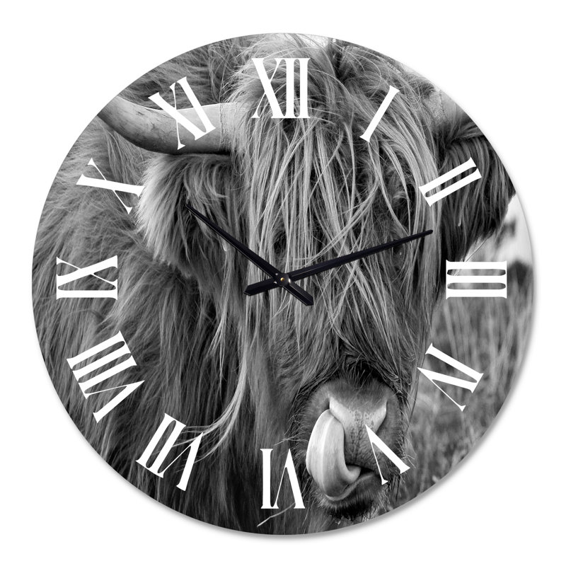 Horloge murale Vache écossaise, Surdimensionné