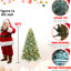 Arbre de Noël 7,5 pi en bleu chatoyant, 550 lumières DEL blanc chaud, 2148 pointes, conception à charnières, teinte de support en métal, robuste