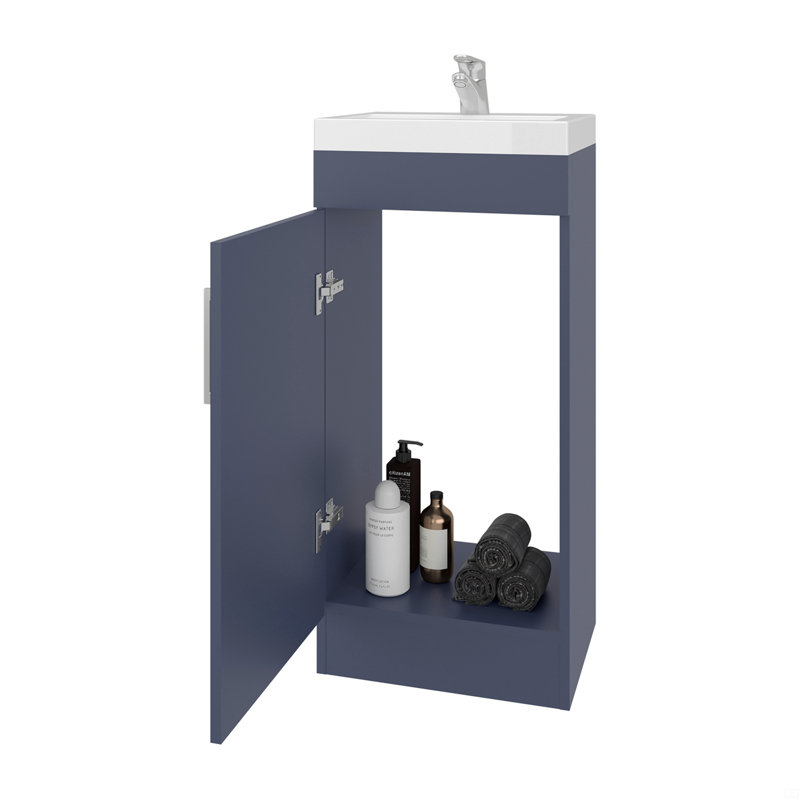 Meuble-lavabo H 32,6 po, 1 porte, 1 tablette