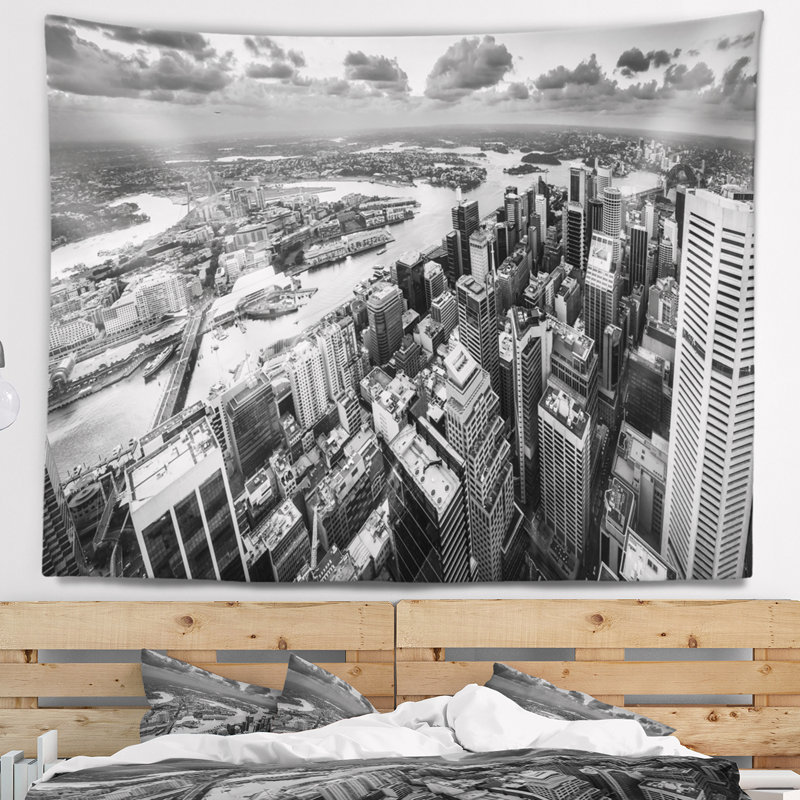 Tapisserie panorama cityscape sydney city skyscrapers, H 50 po x l 60 po