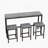Modern Design Kitchen Dining Table, Pub Table, Long Dining Table Set With 3 Stools, Easy Assembly-1347198537