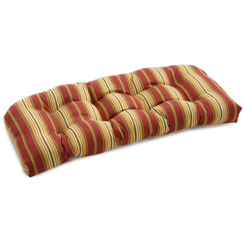 Outdoor 5'' Seat Cushion, Kingsley Stripe Ruby