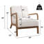 Chaise d'appoint rembourrée en bois massif de 26 po de largeur Mid-Century avec coussin