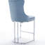 26 po, tabourets de bar à hauteur de comptoir, 2 pièces, velours bleu avec dossier à boutons et garniture de rivets, base en métal chromé pour salle à manger 26 po, de 2, cuisine stable et utilisation-196593196-196593198