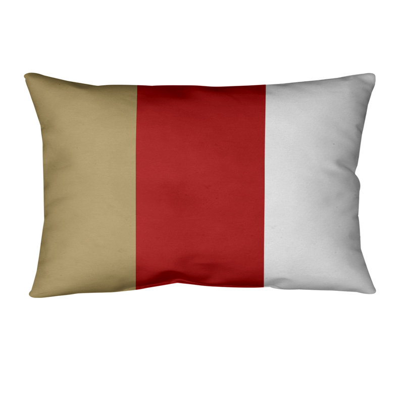 Housse de coussin lombaire Atlanta, Brun clair / Rouge / Gris, San Francisco