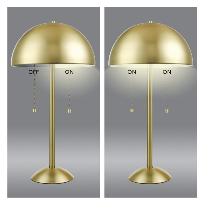 Brass Dome Shade 21" 2-Light Table Lamp