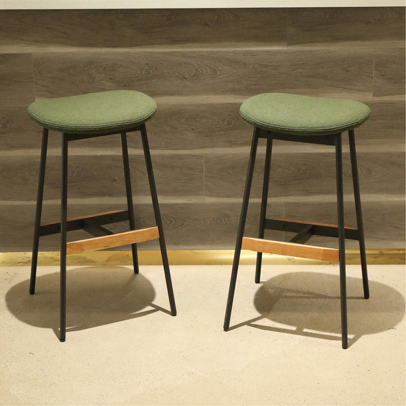Ensemble moderne de 2 tabourets de bar, tabourets de bar confortables et élégants, rembourrés de tissu doux, sans dossier pour la cuisine et les chaises de bar de la salle à manger