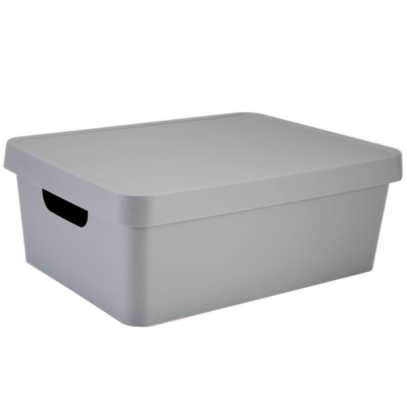 Bac de rangement Rebrilliant Nyeisha, Gris, 11,62 pintes