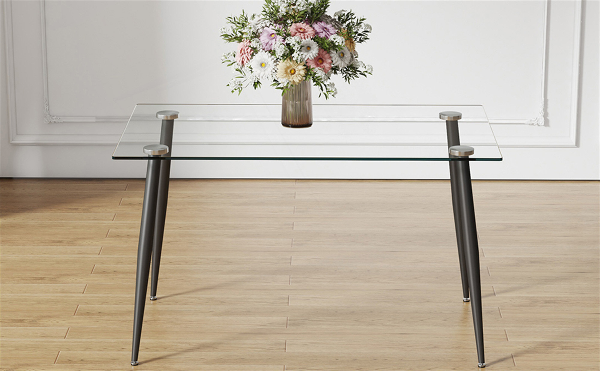 Wrought Studio™ Modern Rectangular Glass Dining Table With Tempered Top ...