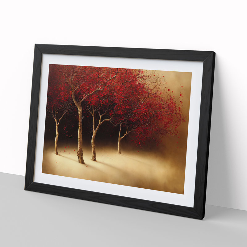 Impactful Trees - Single Picture Frame Print, 46cm H x 64cm W x 2cm D, Black