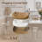 Swivel Bar Stools, 26" Kitchen Counter Height Stools with Back Wooden Legs and Footrest, Black Leather Barstools for Kitchen Island-949073728-951640198