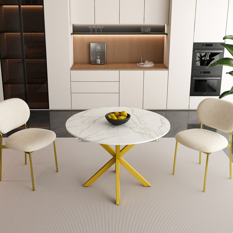 Table de salle à manger moderne et simple avec pales extensibles (table seulement)