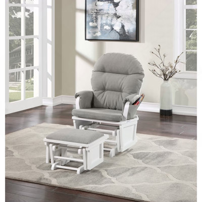 Fauteuil et repose-pieds Madison blanc / huître