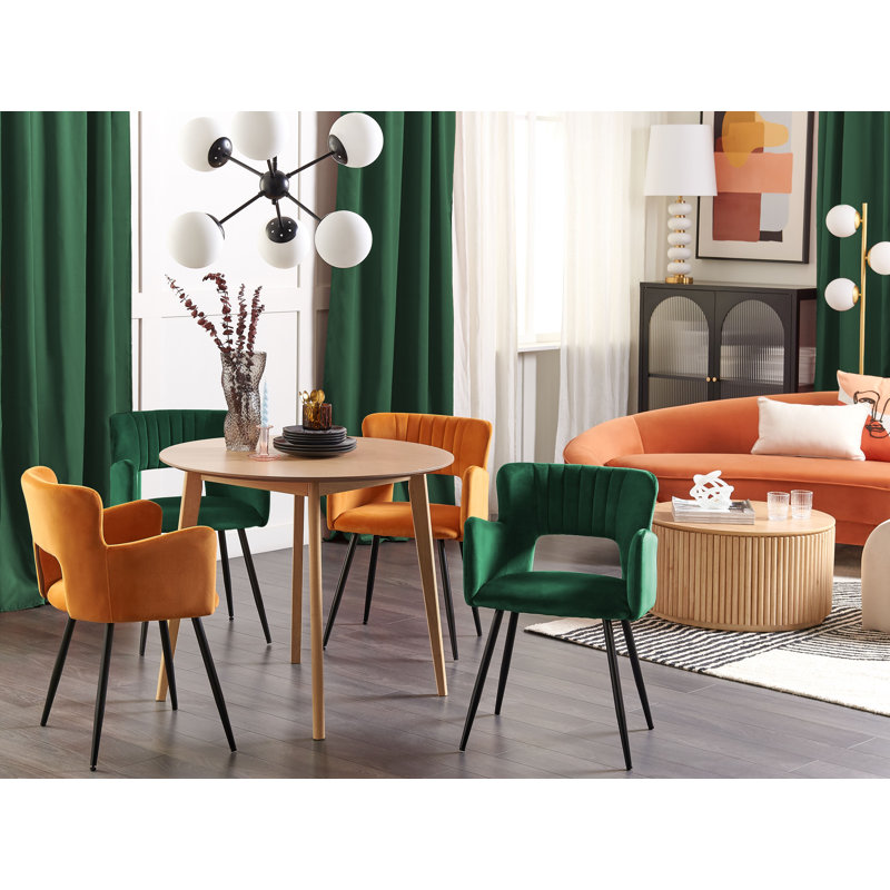 Kirssy Upholstered Dining Chair, Emerald Green, 2