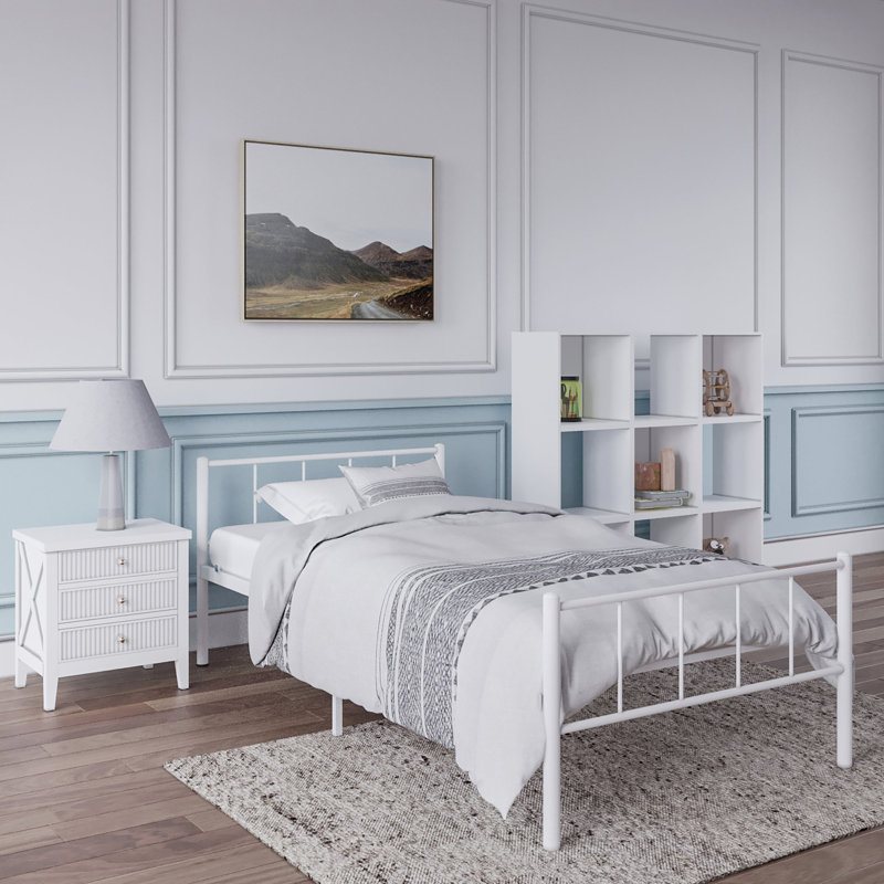 Austin Metal Twin Bed, White