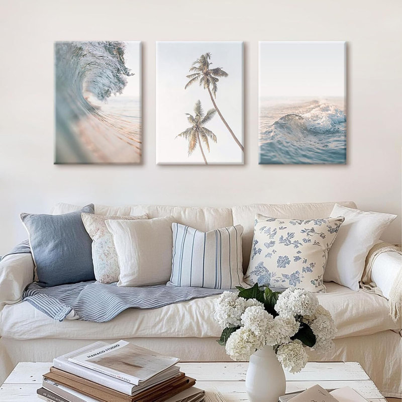 3 Piece Wrapped Canvas Print, 40 cm H x 90 cm W