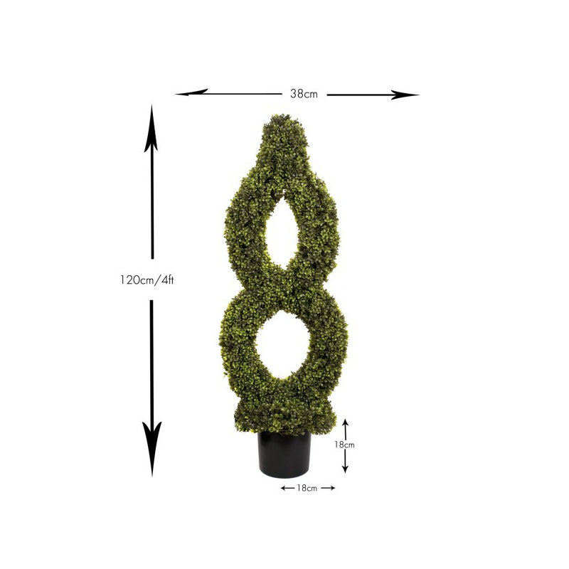 Artificial Single Twist Boxwood Topiary Tree