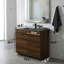 Ensemble de meuble-lavabo autoportant en noyer 36 po avec comptoir en quartz noir Ashby