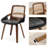 Adjoa 18.5 " H Tufted Faux Leather Upholstered Bamboo and Poplar Solid Wood Armchair-1882665832