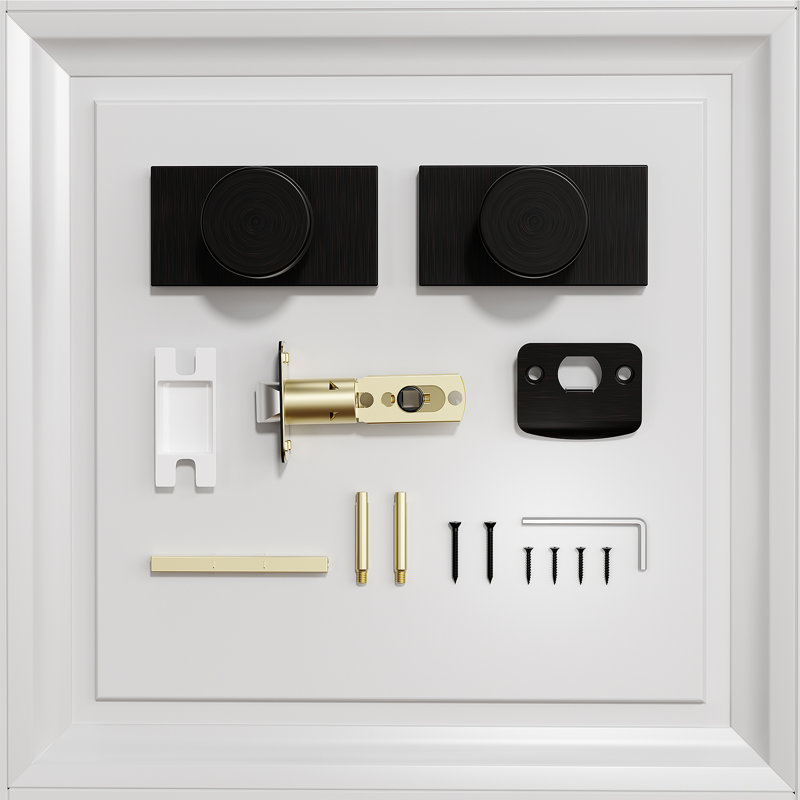 Boutons de porte d'intimité en métal Coolnews Modern Grace Series, Bronze frotté à l'huile