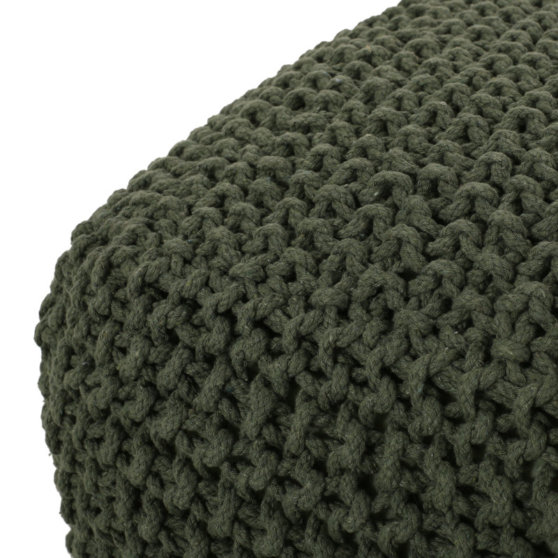 Pouf carré en coton de 20,5 po de large Corin, Vert