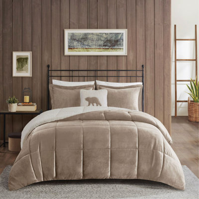 King Plush To Sherpa Down Alternative Comforter Set