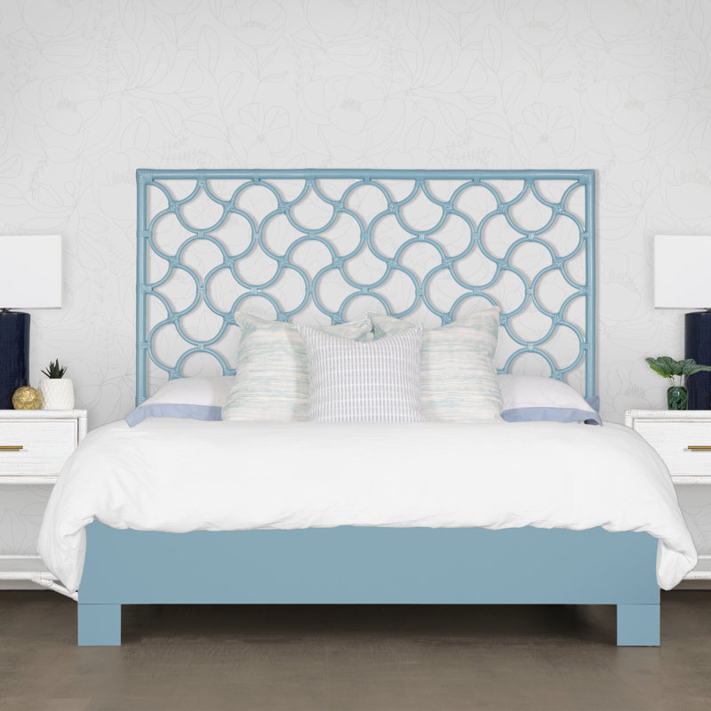 Lit plateforme Mar, Double, Bleu piscine
