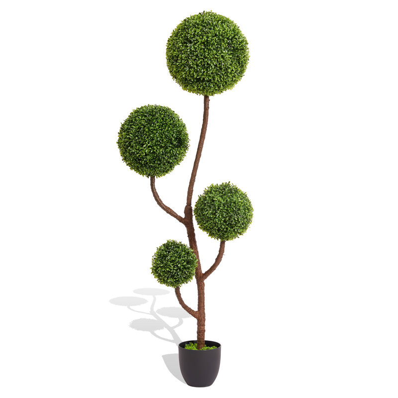 Topiaire de buis artificiel de qualité supérieure en forme de spirale - 150 cm - Parfait pour la décoration de la maison et du bureau