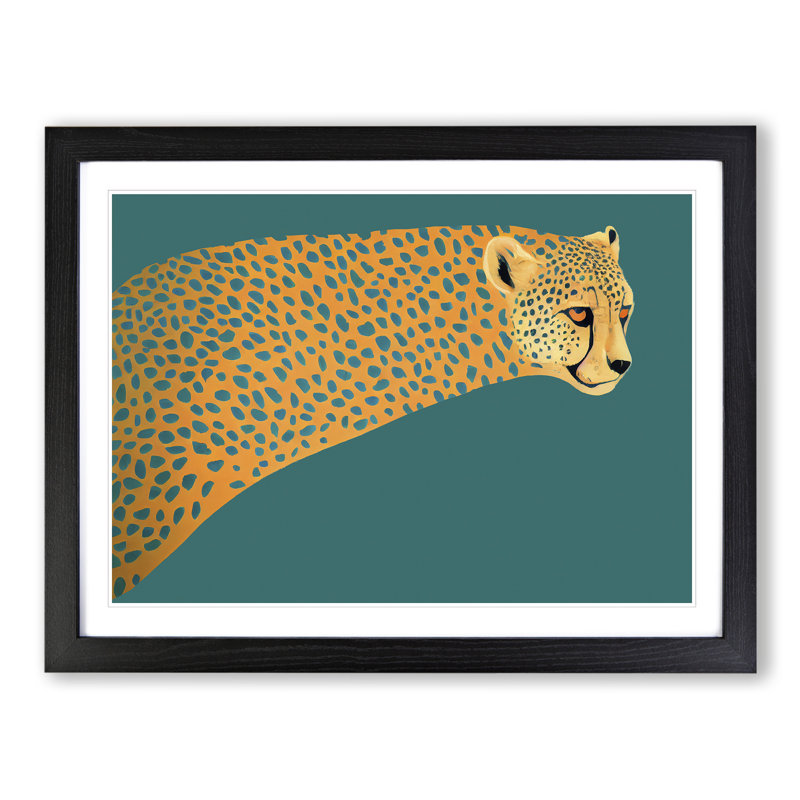 Cheetah Abstract - Single Picture Frame Painting, Black, 46cm H x 64cm W x 2cm D