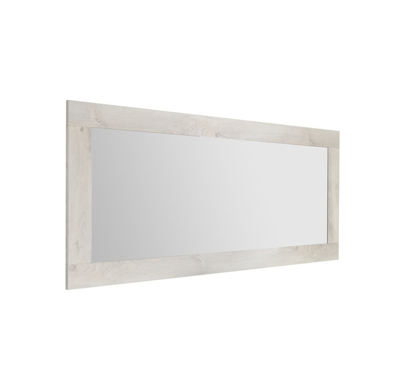 Aburizik Wood Rectangle Wall Mirror, Pine