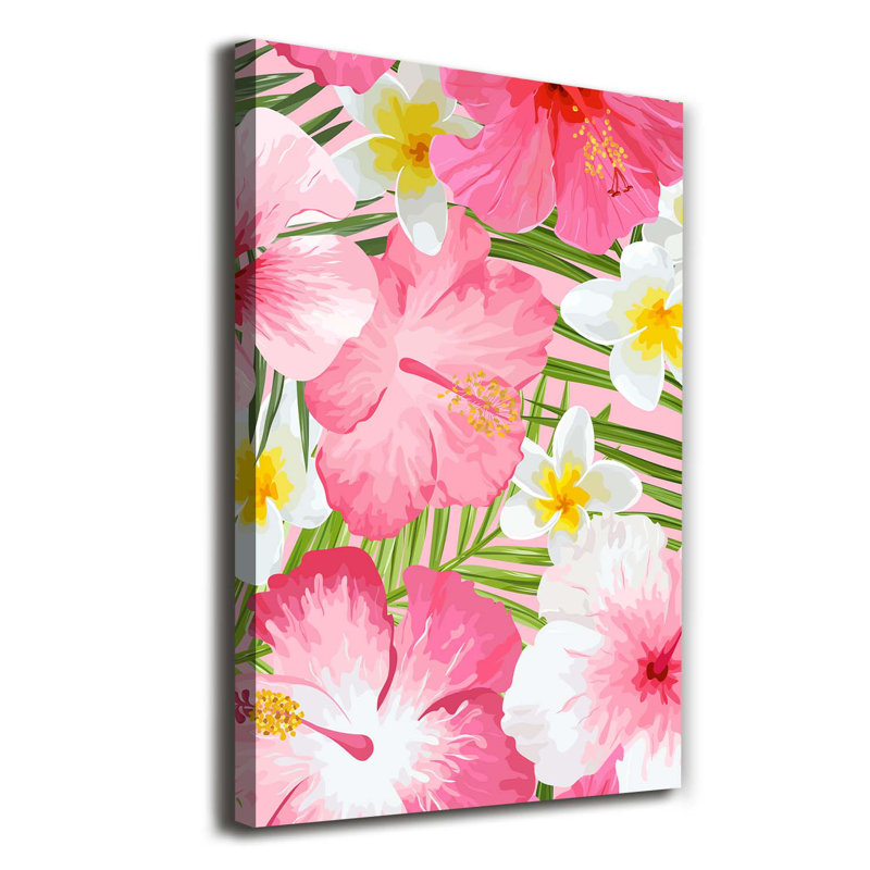 Tropical Flowers - Wrapped Canvas Print