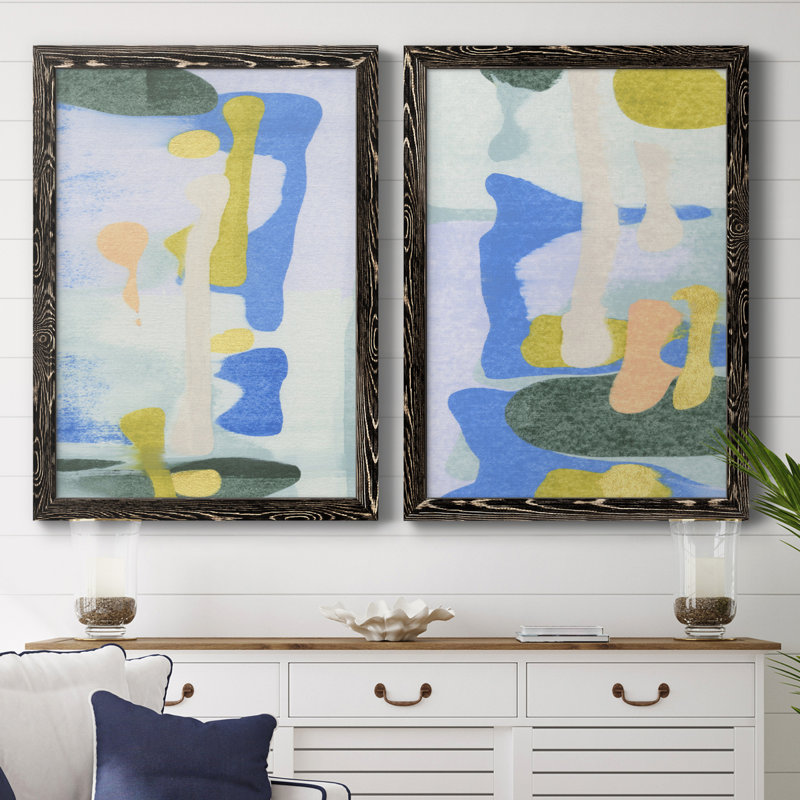 Toile encadrée de qualité supérieure Rorschach Rainbow I - prête à être accrochée, Toile avec cadre noir