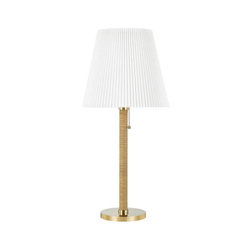 Dorset - 1 Light Table Lamp By Mark D. Sikes - Aged Brass Frame - Cream Shade