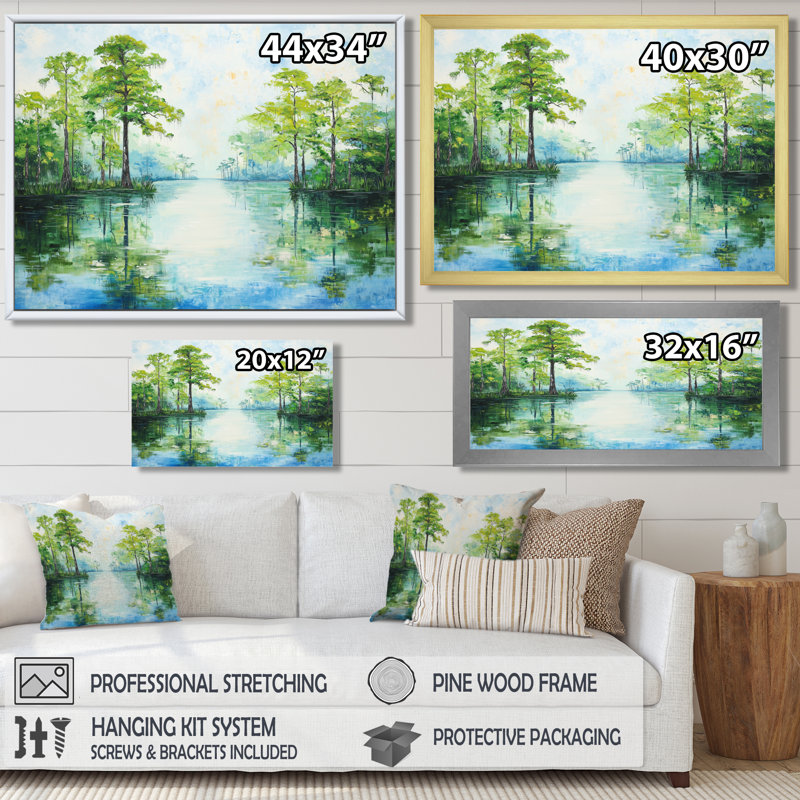 Décoration murale Caddo Lake - Texas, Brown, 12" H x 20" W, Floater Framed Print without Mat