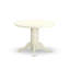 Ensemble de salle à manger 5 pièces comprenant une table de cuisine ronde avec pied central et 4 chaises de salle à manger rembourrées en tissu lin blanc, 107 x 107 cm-2118500273-2118500287
