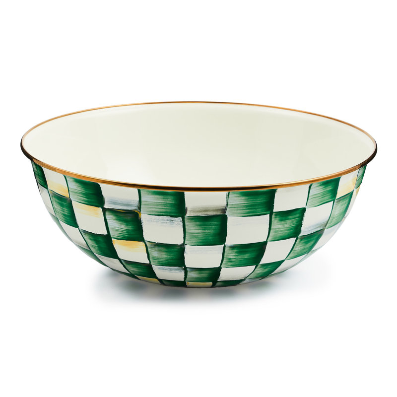 Emerald Check Large Everyday Bowl, 13"