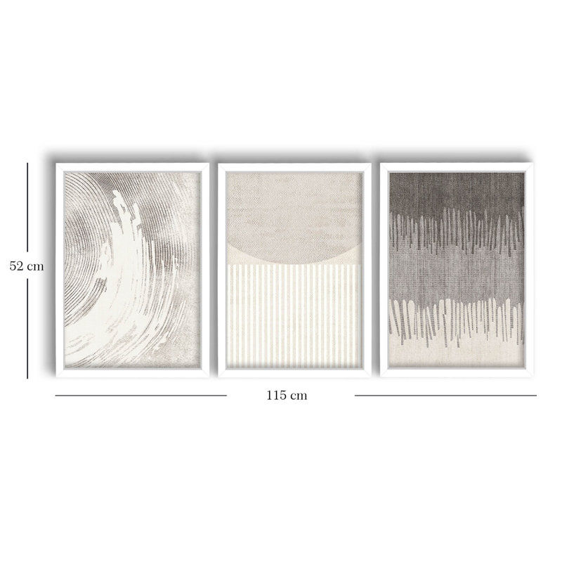Élégantes peintures décoratives en panneau de fibres à densité moyenne (3 pièces), 15,0 x 20,9 pouces | 100% panneau de fibres à densité moyenne avec une épaisseur de 0,11 pouce, cadre 100% en bois avec une épaisseur de 0,87 pouce | Parfait pour la décoration intérieure, le salon et les espaces de bureau
