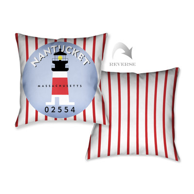 Nantucket Striped Reversible Throw Pillow