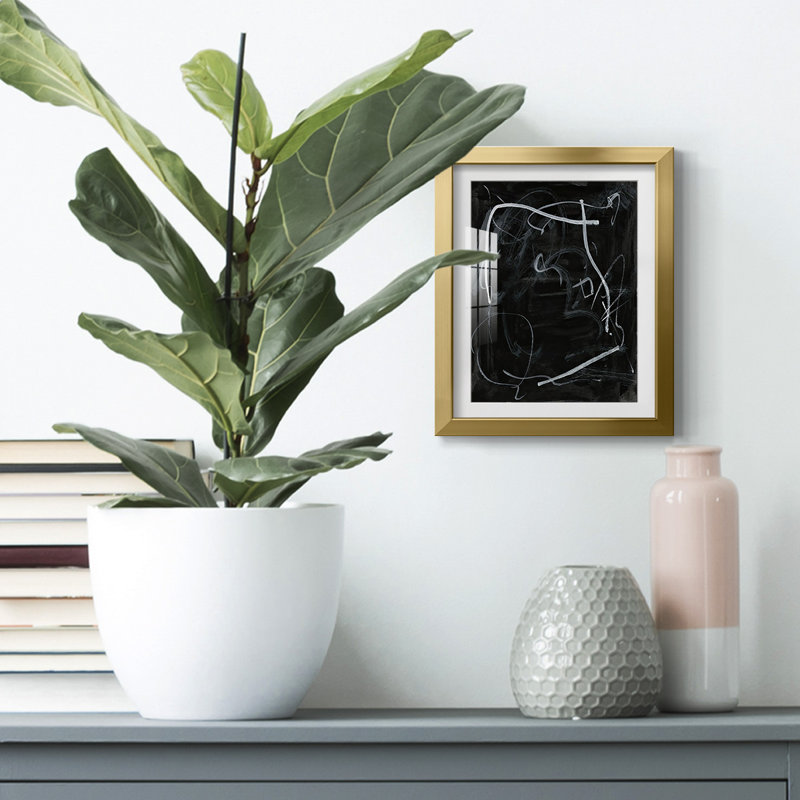 «Erase I», peinture sur papier encadrée, Or