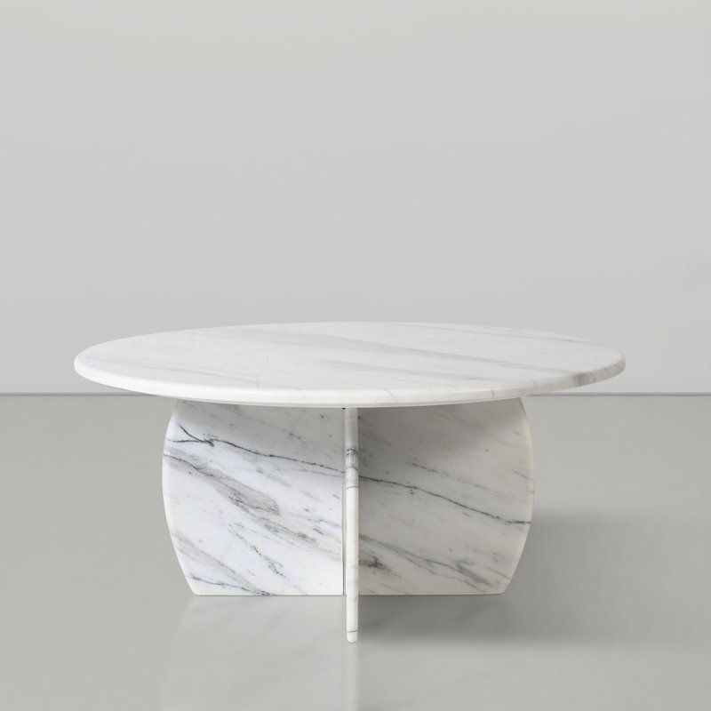 Table basse en marbre Codie, Blanc