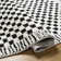 Aryas Checkered Machine Woven Polyester Area Rug in Black/Cream