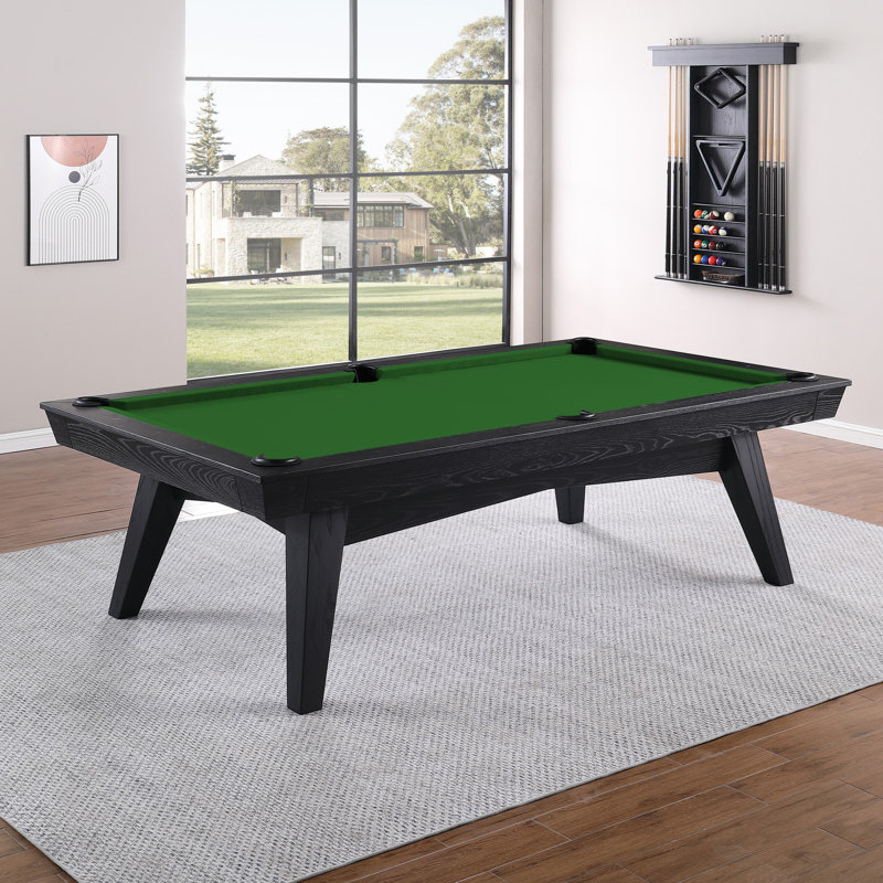 Table de billard sans ardoise ModArt, 7 pi, Vert anglais, Bois de frêne noir