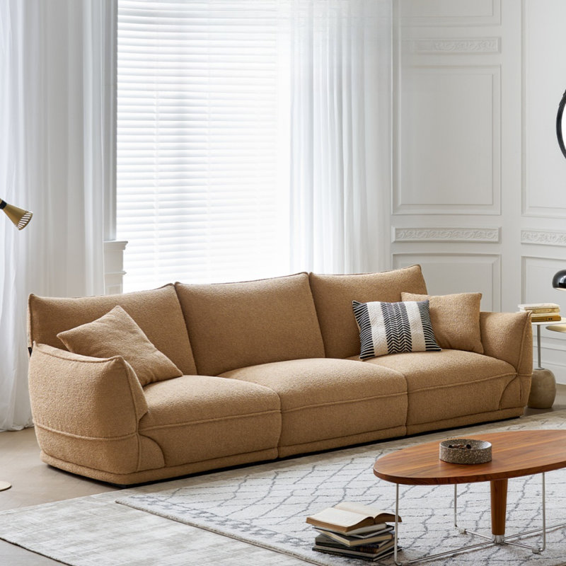 Cream Retro Straight Layout Sofa