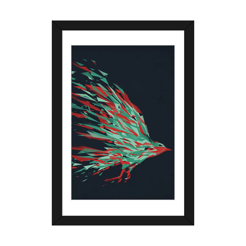 «Swift», reproduction d'impression sur toile, H 32 po x l 24 po x P 1 po, Papier d'art encadré noir, Blanc