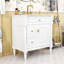 Meuble-lavabo autoportant moderne avec lavabo en céramique, tablette réglable et tiroirs de rangement-975145969