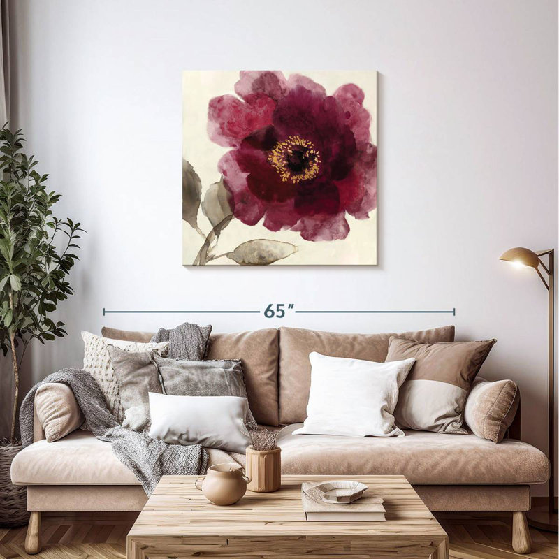 Harnek Crimson Peony I, 36" H x 36" W