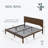 Solid Wood Platform Bed Frame with Bamboo, Mid-Century Modern and Walnut Color, No box Spring Needed-279422606