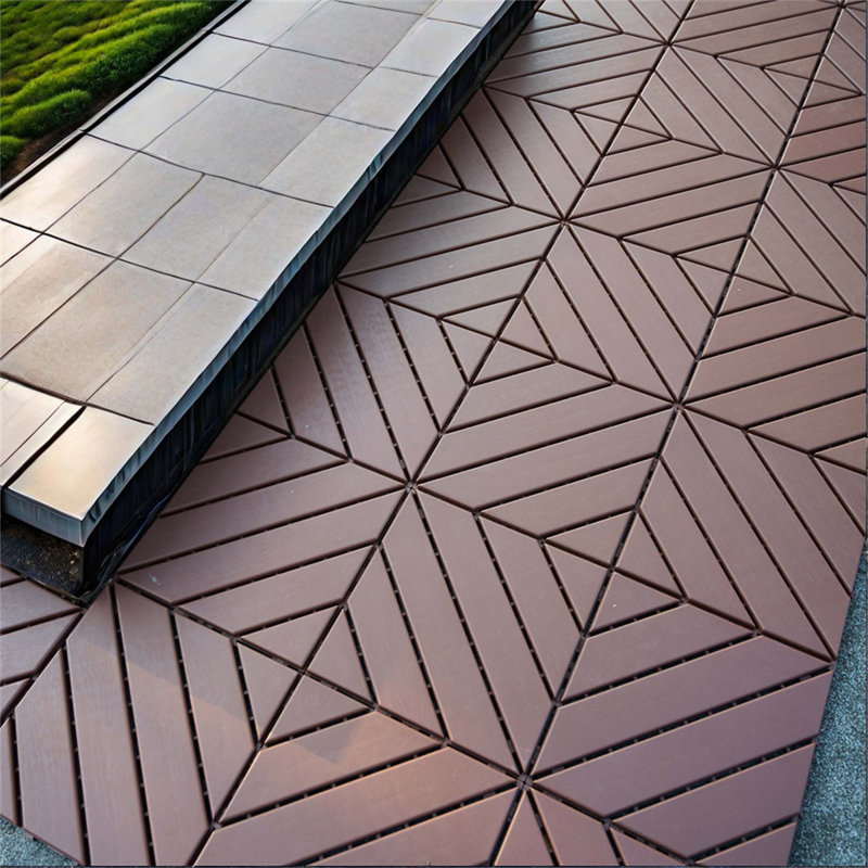44 Pack Plastic Interlocking Deck Tiles(Brown)