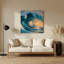 Hawaiian Rolling Waves, art mural en métal bleu-1787021535